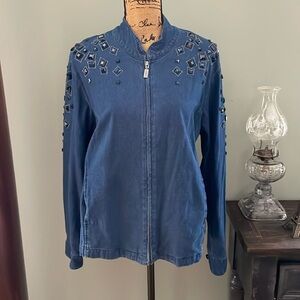 Bob Mackie wearable set Jean jacket size large.